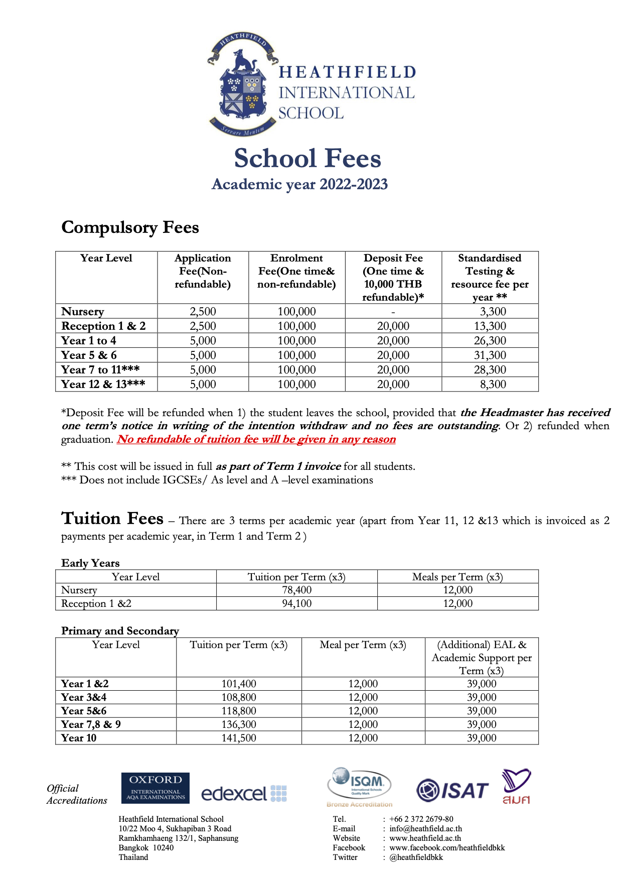 Form tuition fees