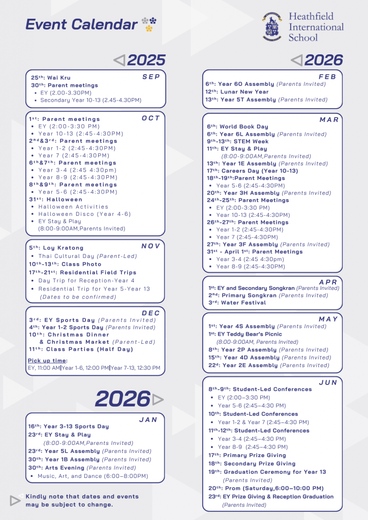 25/26 Event Calendar