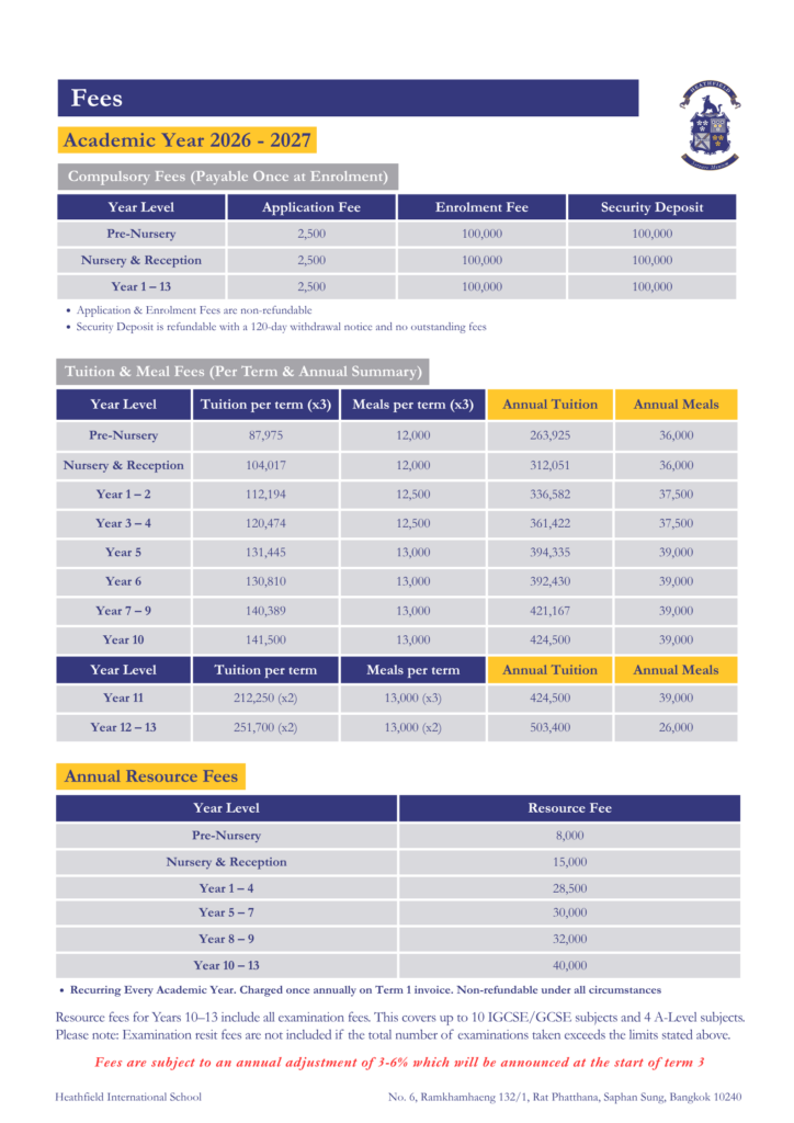 2026-2027 Fees